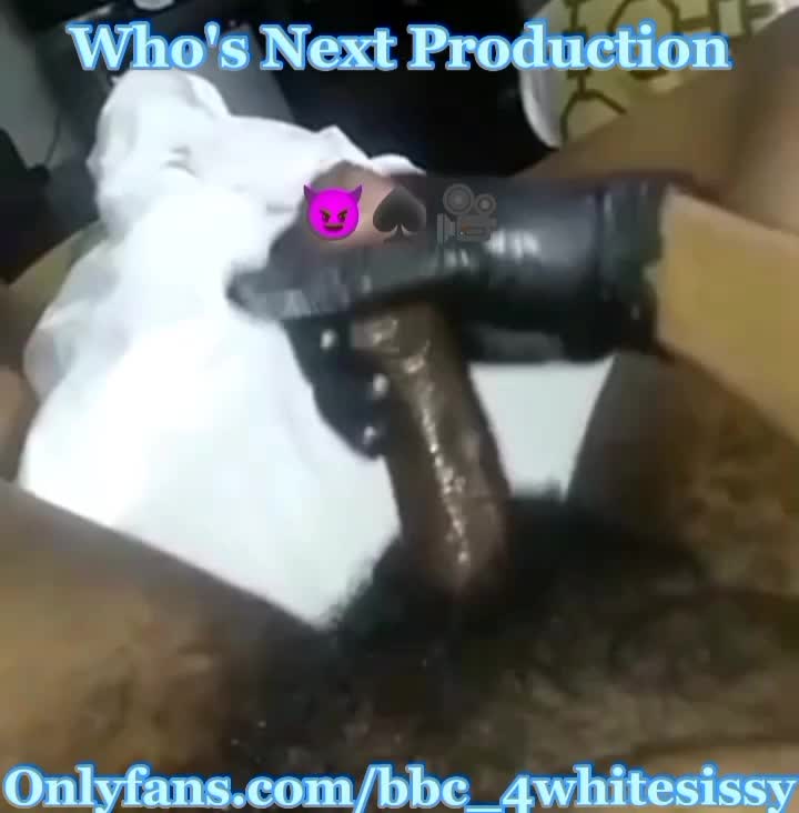 Stroking my BBC early in the morning with my Black glove