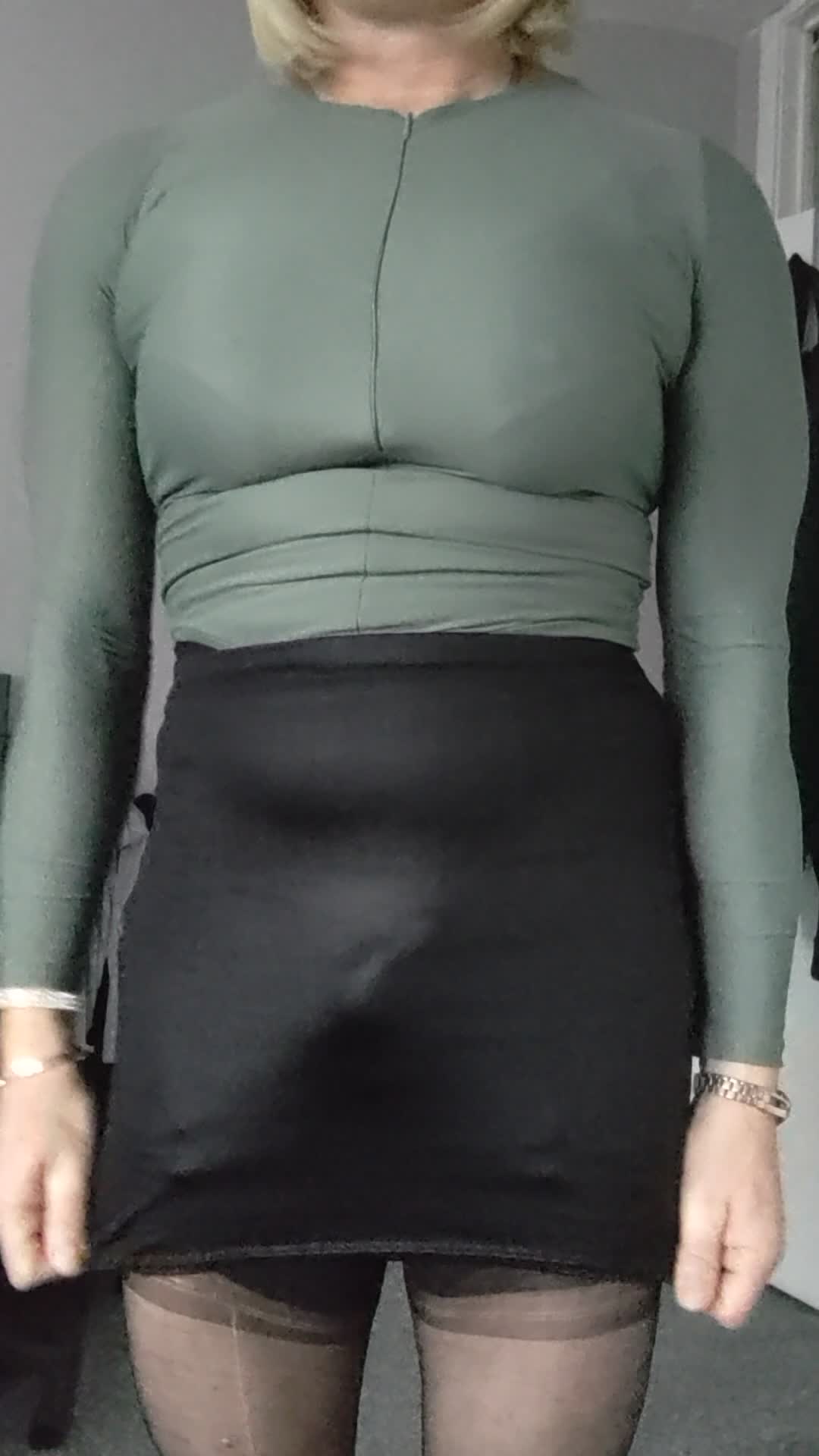 Crossdresser skirt bulge